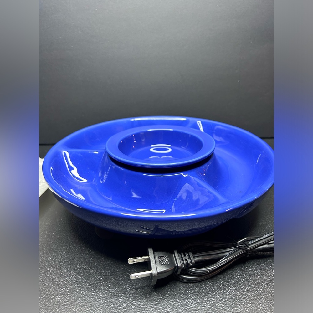 Heated chip & dip tray - blue cooks essentials - electric dip warmer - new